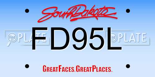FD95L South Dakota License Plate