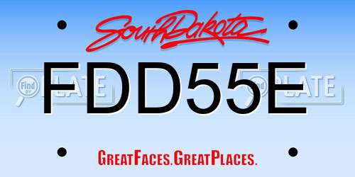 FDD55E South Dakota License Plate