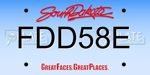 FDD58E South Dakota License Plate