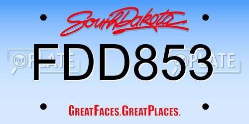 FDD853 South Dakota License Plate