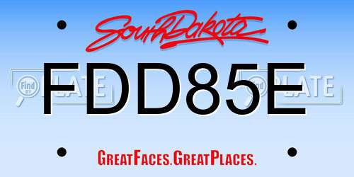 FDD85E South Dakota License Plate