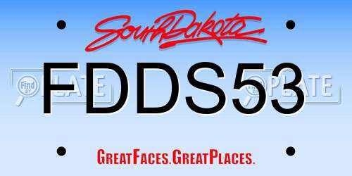 FDDS53 South Dakota License Plate