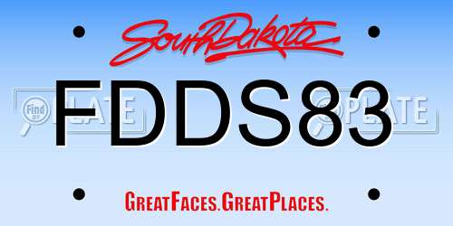FDDS83 South Dakota License Plate