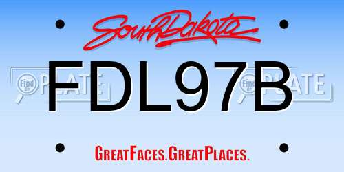 FDL97B South Dakota License Plate