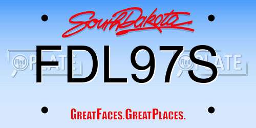 FDL97S South Dakota License Plate