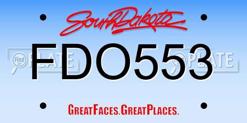 FDO553 South Dakota License Plate