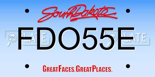 FDO55E South Dakota License Plate