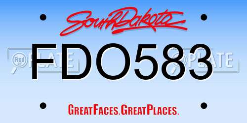 FDO583 South Dakota License Plate