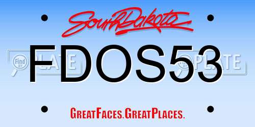 FDOS53 South Dakota License Plate