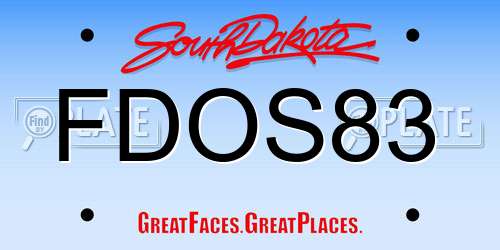 FDOS83 South Dakota License Plate
