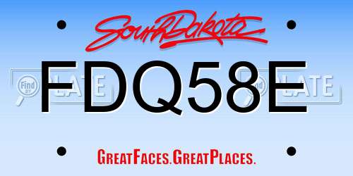 FDQ58E South Dakota License Plate