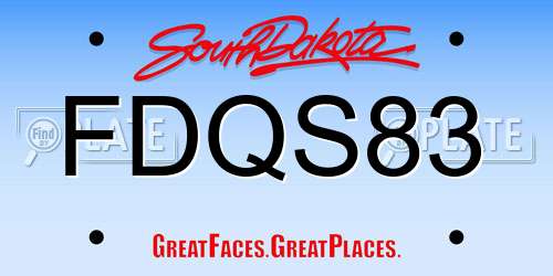 FDQS83 South Dakota License Plate