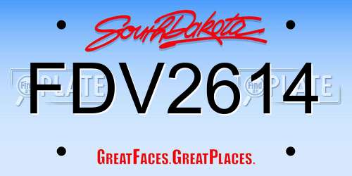 FDV2614 South Dakota License Plate