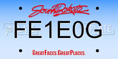 FE1E0G South Dakota License Plate
