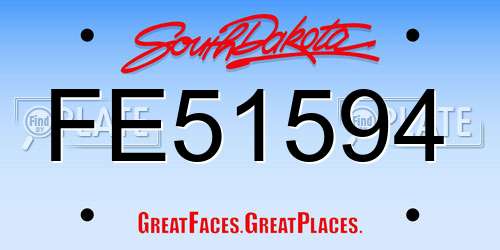 FE51594 South Dakota License Plate