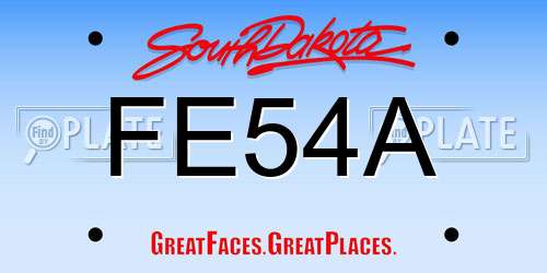 FE54A South Dakota License Plate