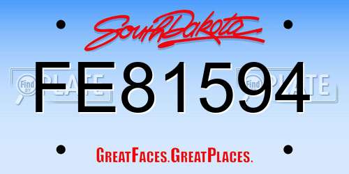 FE81594 South Dakota License Plate