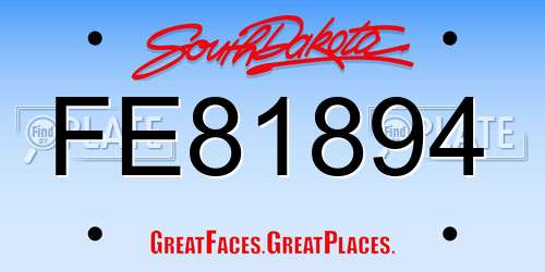 FE81894 South Dakota License Plate