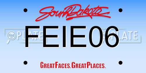 FEIE06 South Dakota License Plate