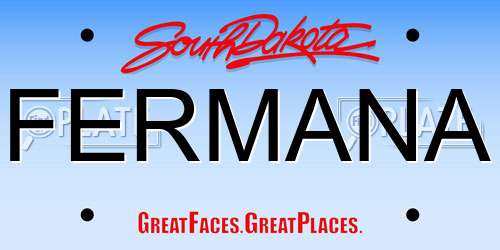 FERMANA South Dakota License Plate