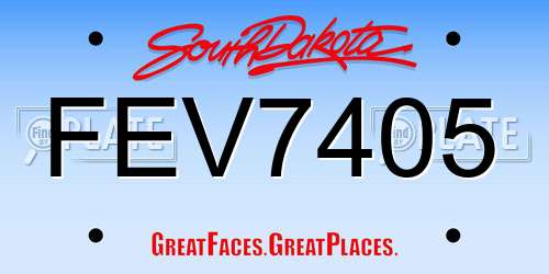 FEV7405 South Dakota License Plate