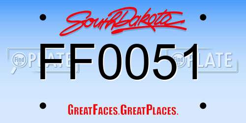 FF0051 South Dakota License Plate