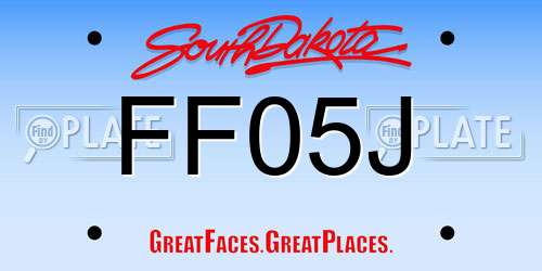 FF05J South Dakota License Plate