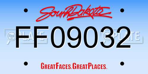 FF09032 South Dakota License Plate