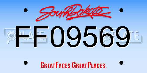 FF09569 South Dakota License Plate