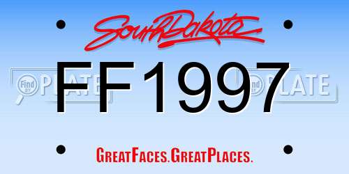 FF1997 South Dakota License Plate