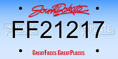 FF21217 South Dakota License Plate
