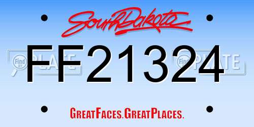 FF21324 South Dakota License Plate