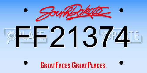 FF21374 South Dakota License Plate
