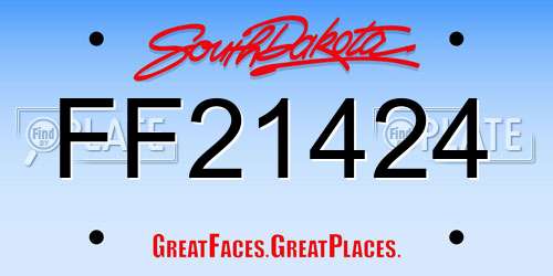 FF21424 South Dakota License Plate