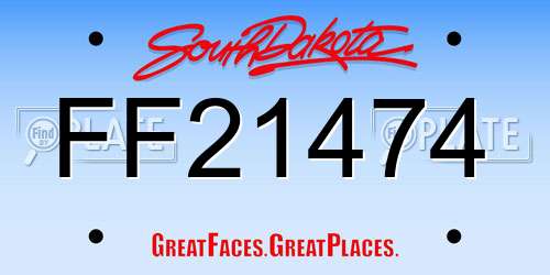 FF21474 South Dakota License Plate