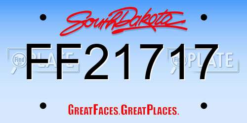 FF21717 South Dakota License Plate