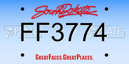 FF3774 South Dakota License Plate