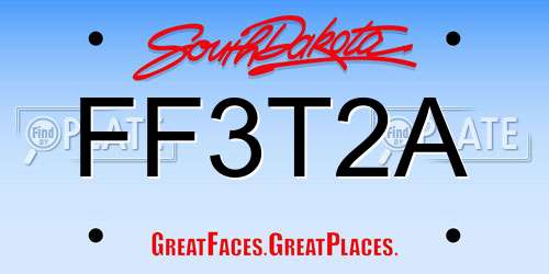 FF3T2A South Dakota License Plate
