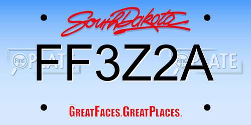 FF3Z2A South Dakota License Plate