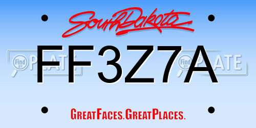 FF3Z7A South Dakota License Plate