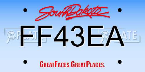FF43EA South Dakota License Plate
