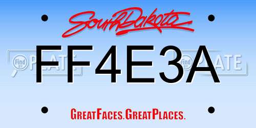 FF4E3A South Dakota License Plate