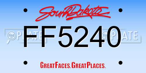 FF5240 South Dakota License Plate