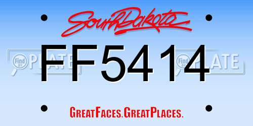 FF5414 South Dakota License Plate