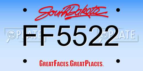 FF5522 South Dakota License Plate