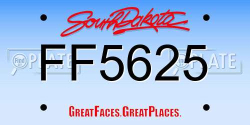 FF5625 South Dakota License Plate
