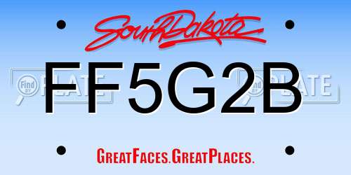 FF5G2B South Dakota License Plate