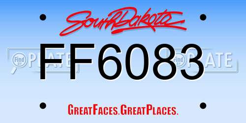 FF6083 South Dakota License Plate