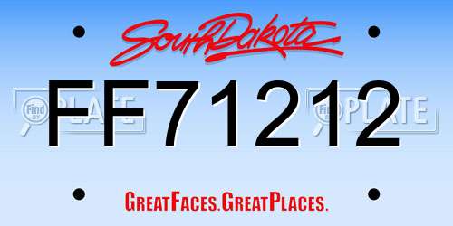 FF71212 South Dakota License Plate