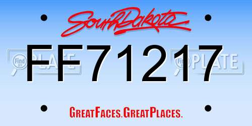 FF71217 South Dakota License Plate